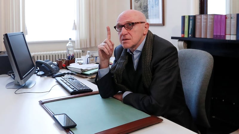 Sacked Catalan leader Carles Puigdemont’s Belgian lawyer, Paul Bekaert, in his office in Tielt in Belgium today. Photograph: Yves Herman/Reuters