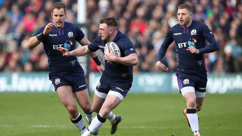 Stuart Hogg in action during Scotland’s 2019 Six Nations defeat to Ireland. Photograph: Billy Stickland/Inpho