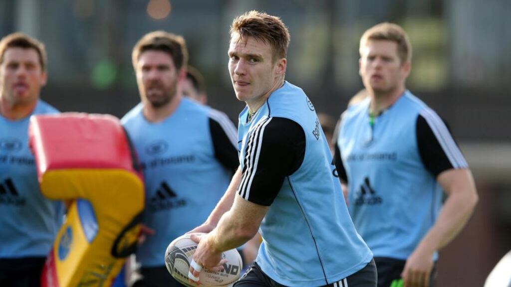 Former Ireland under-20 centre Rory Scannell starts at number 12 for Munster. Photograph: Inpho.