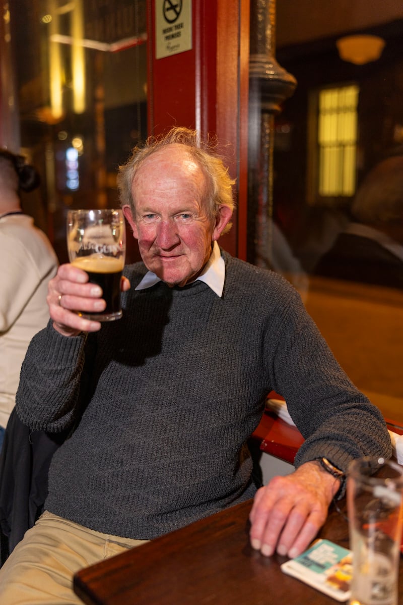 Ryan's regular Hansi has a pint in the Camden Street bar. Photograph: Tom Honan