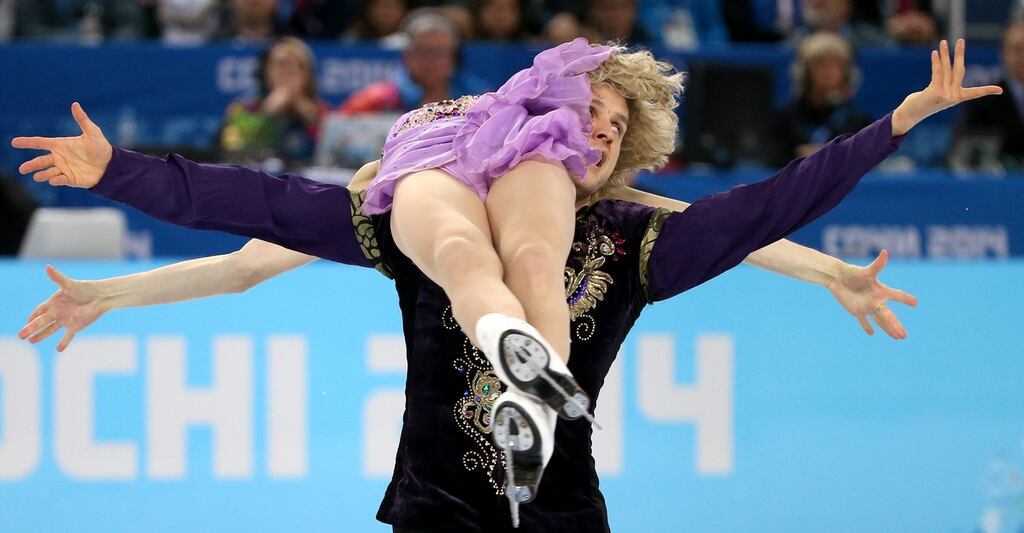 Meryl Davis and Charlie White of the USA perform the routine that would win them the gold medal in the Figure Skating Ice Dance Free Dance at the Iceberg Skating Palace in Sochi. Photograph: How Hwee Young/EPA