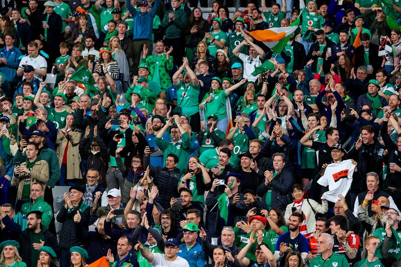 Rugby World Cup: Irish supporters after the game. Photograph: INPHO/Dan Sheridan