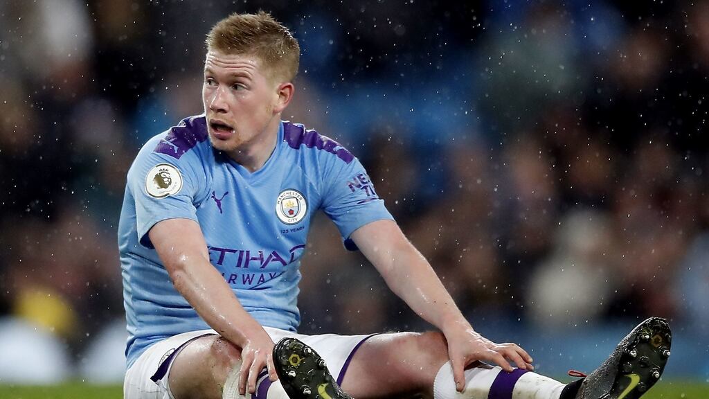Kevin De Bruyne has admitted he will consider his future if Manchester City’s two-year ban from European competition stands. Photograph: PA
