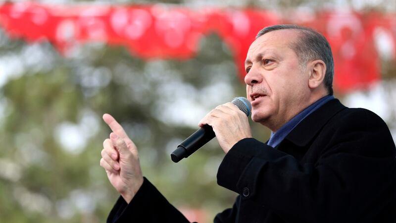 Turkey’s President Recep Tayyip Erdogan: A loss in April’s referendum would hurt him more than any previous election failure or shortcoming. Photograph: Murat Cetinmuhurdar/Presidential Press Service via AP)