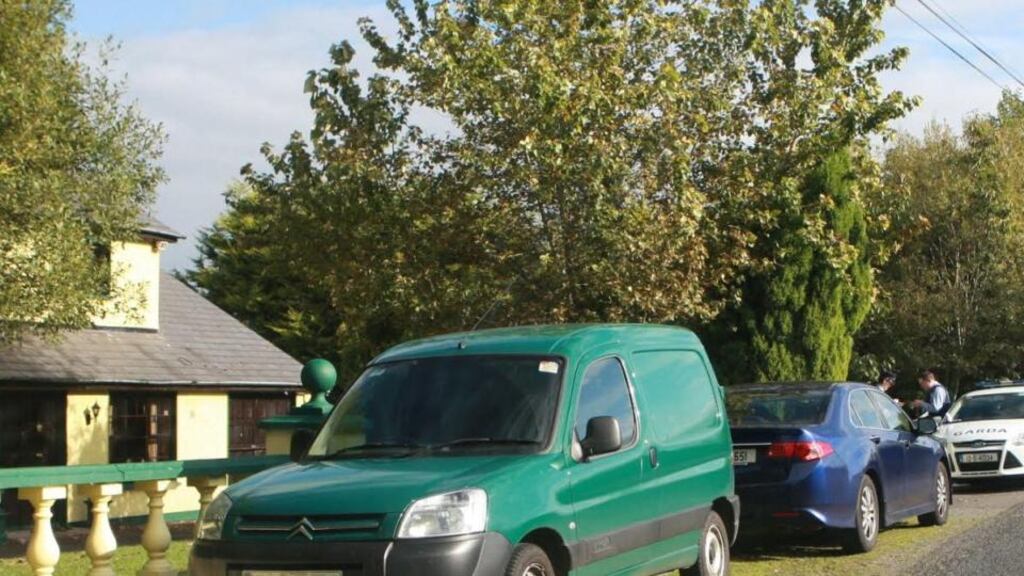 The front of a property in Co Donegal where a young boy was killed last night. The van seen in picture belongs to the emergency services. Photograph: Brian McDaid