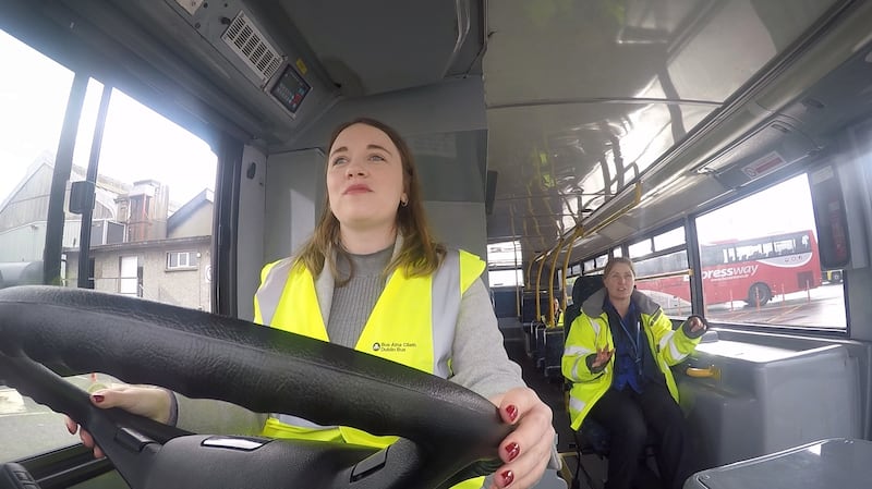 Shauna Bowers tries to get used to the sensitive brakes. Photograph: Bryan O'Brien