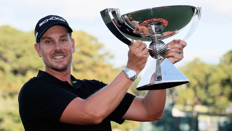 Henrik Stenson celebrates his Tour Championship win in 2013. Photograph: Kevin C Cox/Getty