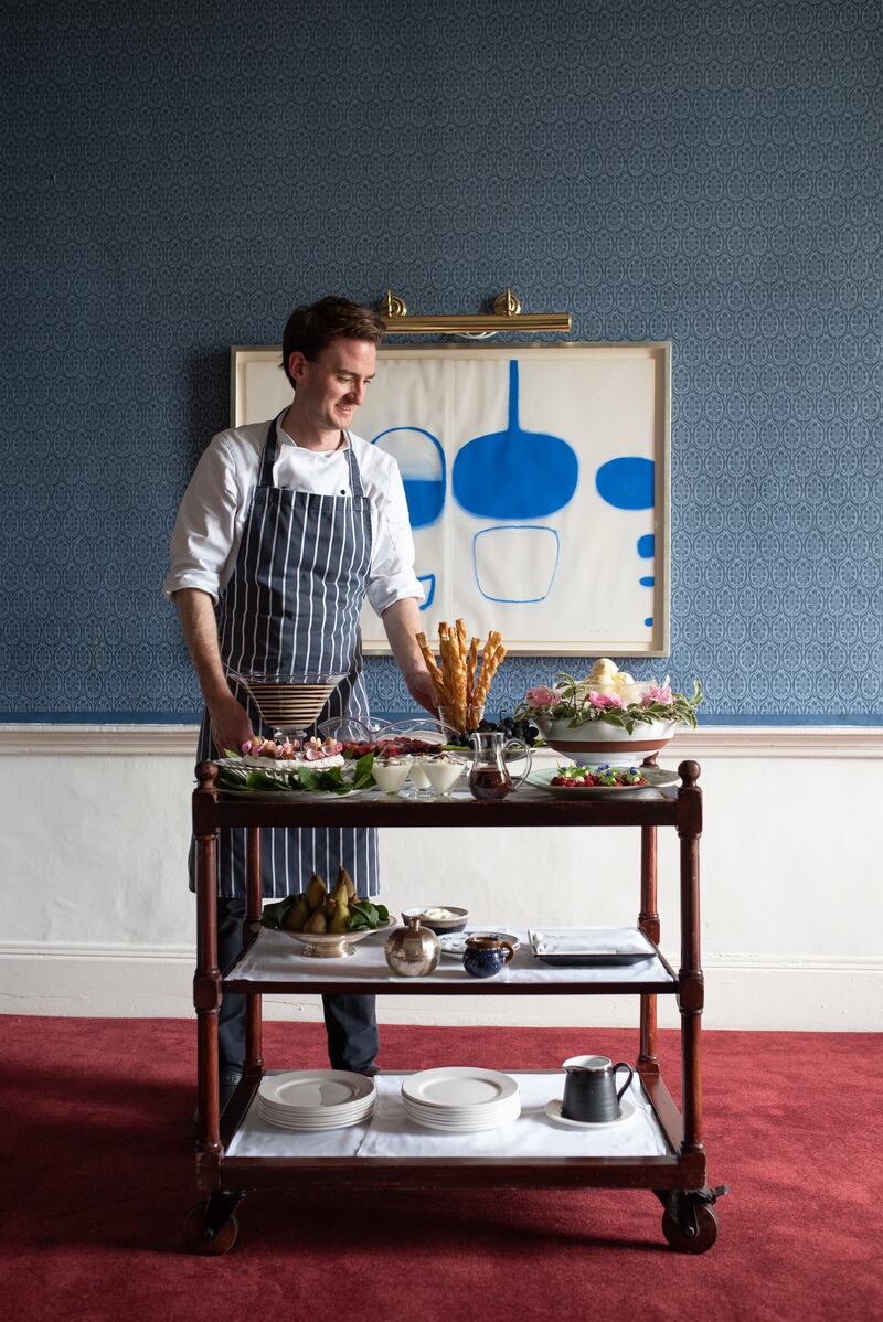JR Ryall of Ballymaloe with his dessert trolley