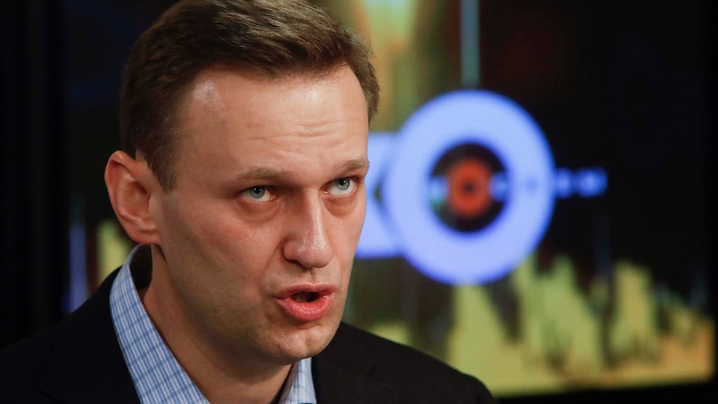 Russian opposition leader Alexei Navalny says his suspended prison sentence was part of a fabricated case designed to thwart his political ambitions. Photograph: Reuters/Sergei Karpukhin