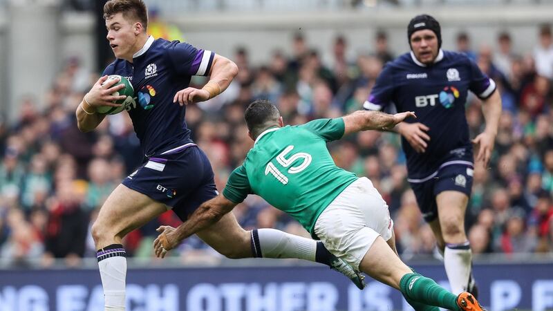 Ireland’s 28-8 scoreline over the Scots in last year’s Six Nations was misleading given Gregor Townsend’s inventive side left three try-scoring chances behind. Photograph: Tommy Dickson/Inpho