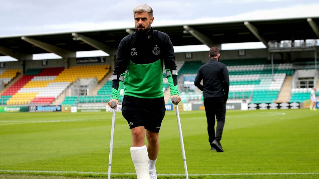 Shamrock Rovers’ Greg Bolger: ‘I’m delighted to be back.’ Photograph: Ryan Byrne/Inpho