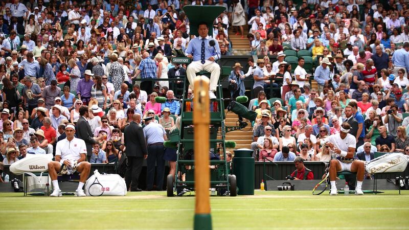 It was another renewal of one of Wimbledon’s greatest rivalries on Centre Court. Photo: Clive Brunskill/Getty Images
