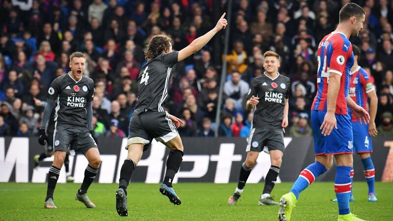 Caglar Soyuncu opened the scoring for Leicester City against Crystal Palace. Photograph: Ben Stansall/AFP/Getty