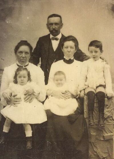 Mary Stewart's grandparents, great-aunt Ellen Heron and children Margaret, Nellie and John, circa 1901