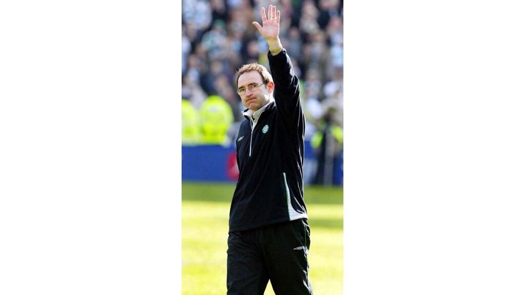 Martin O'Niell celebrates his third SPL title in four years