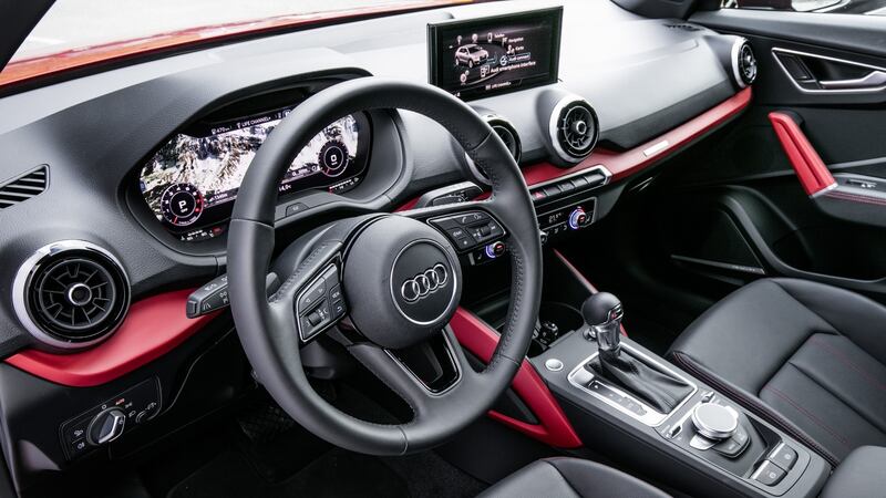 Audi’s Q2: The levels of quality are simply brilliant, space in the front is good, seat comfort is fine, and the big, bright, useful ‘Virtual Cockpit’ digital display panel is just fantastic, albeit and expensive option.