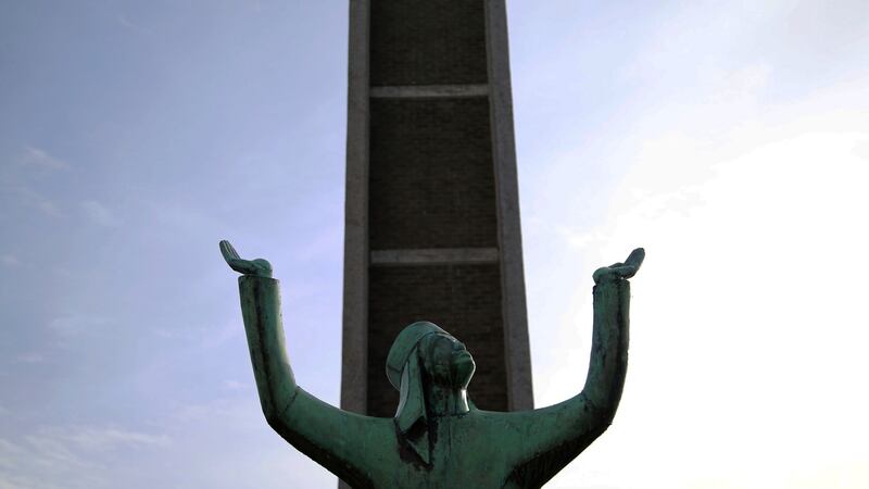 The statue at the church on the airport grounds. Photograph: Nick Bradshaw