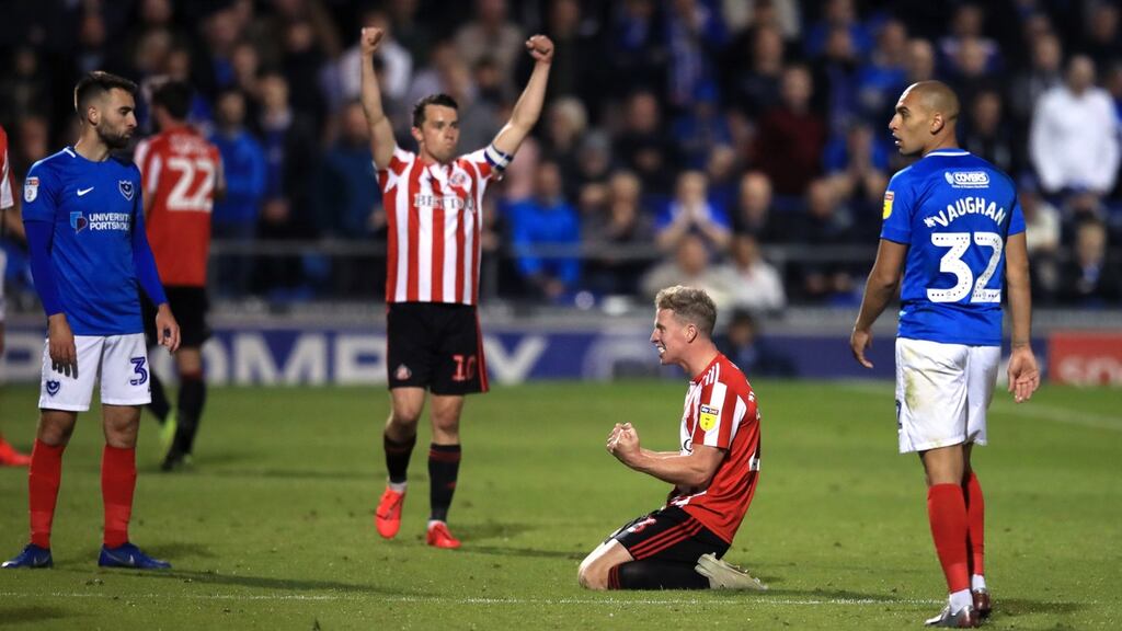 There was a photograph of Grant Leadbitter on his knees on the final whistle against Portsmouth. It screamed. Photograph: Adam Davy/PA Wire.