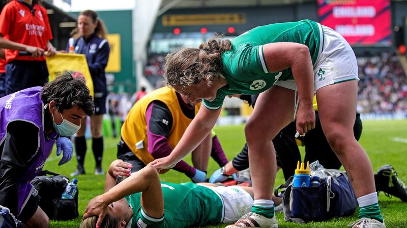 Ireland’s Eimear Considine with Hannah O’Connor. Photograph: Evan Treacy/Inpho