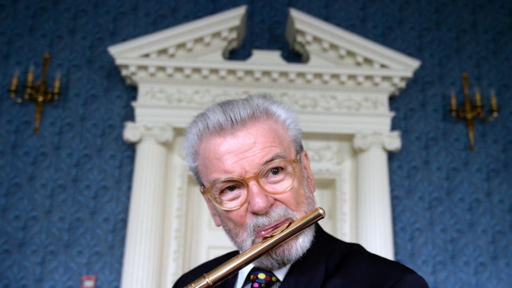 Flautist James Galway. Photograph: Alan Betson