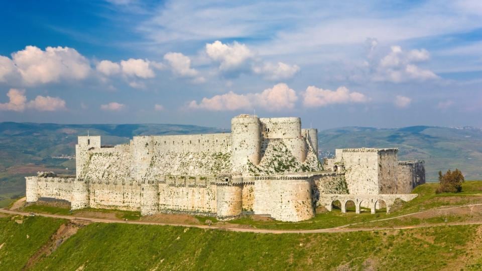 Crusader castle Crac des Chevaliers is among the six ancient sites in Syria that have been added to Unesco’s list of endangered world heritage sites as the ongoing conflict takes its toll on the archeological wonders of the country, in addition to claiming many thousands of human lives. Photograph: Witold Ryka