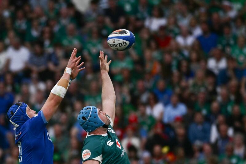 Ireland lock Tadhg Beirne. Photograph: Filippo Monteforte/AFP via Getty Images