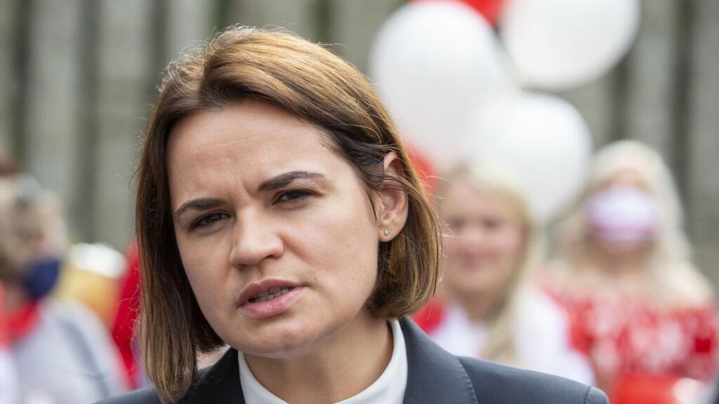 Sviatlana Tsikhanouskaya: “Belarusians are not ready to meet any military troops or Russian invasion with open arms.” Photograph: Tom Honan