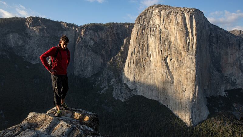 Photograph: Alex Honnold on the summit of El Capitan. Jimmy Chin/National Geographic