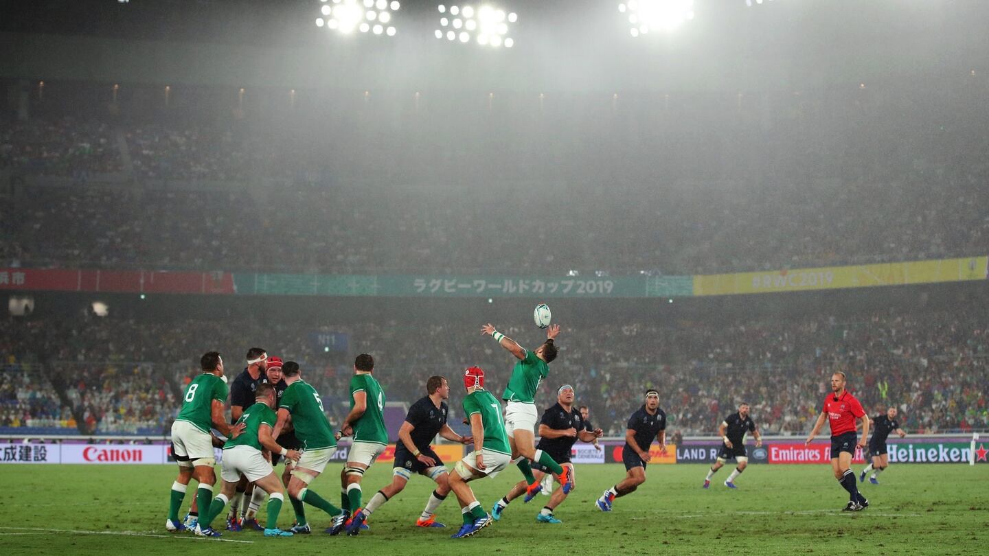 Ireland and Scotland play their first match at the International Stadium Yokohama on Sunday. Photograph: Cameron Spencer/Getty Images