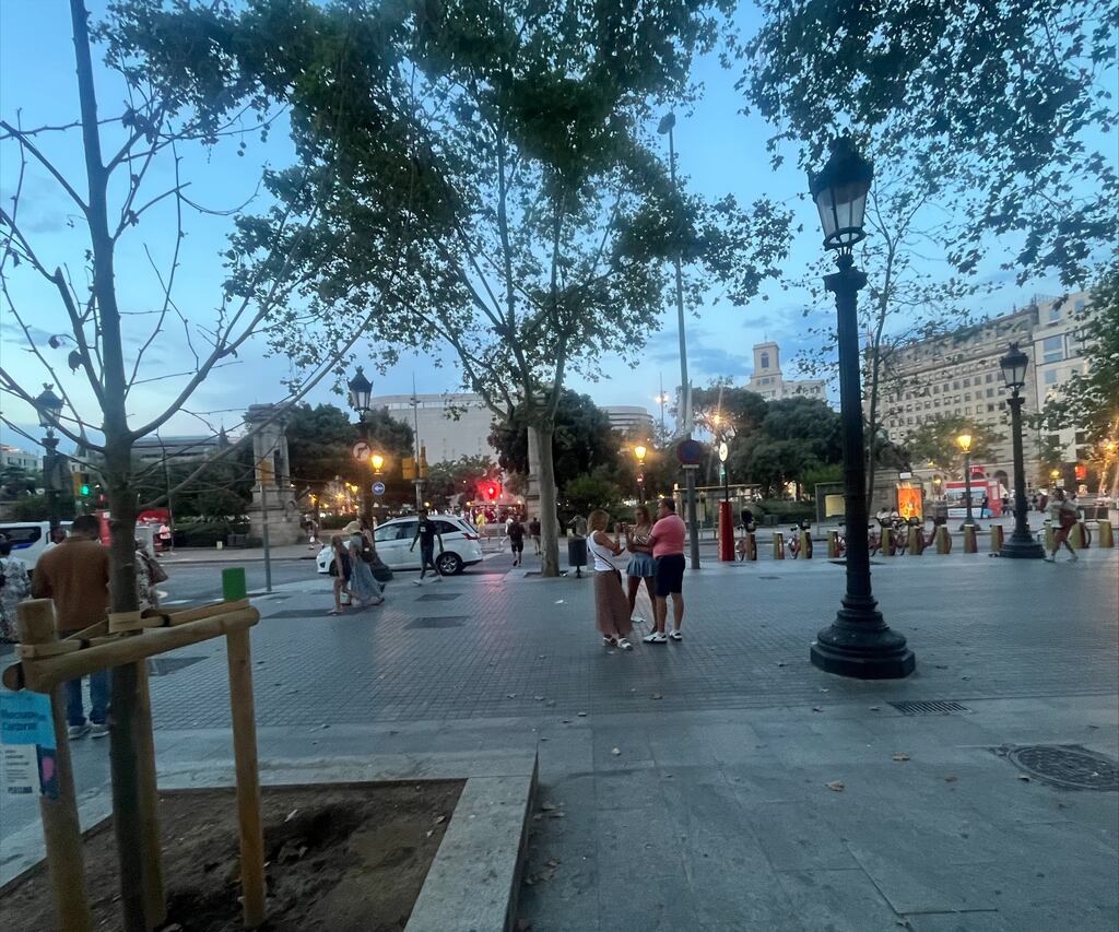 Placa de Catalunya in Barcelona, very like Eyre Square in Galway really.