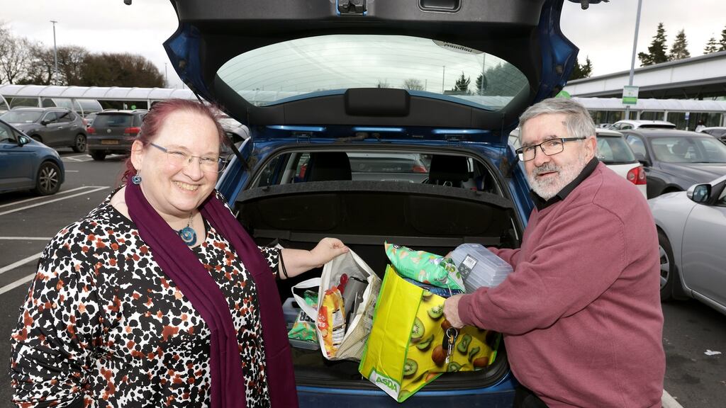 Claudia Heinze and Christy Banks from Saggart, Co Dublin: “We will probably spend up to €300 – and save that much by coming here.”