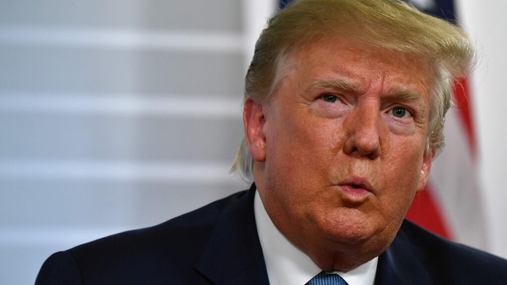 US president Donald Trump has reportedly asked officials to explore using nuclear bombs to stop hurricanes before they reach the United States. Photograph: Nicholas Kamm/AFP/Getty Images