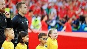 Rose Carter, pictured first from the left at the Wales v Portugal match in Lyons. Photograph: Luke Carter/Twitter