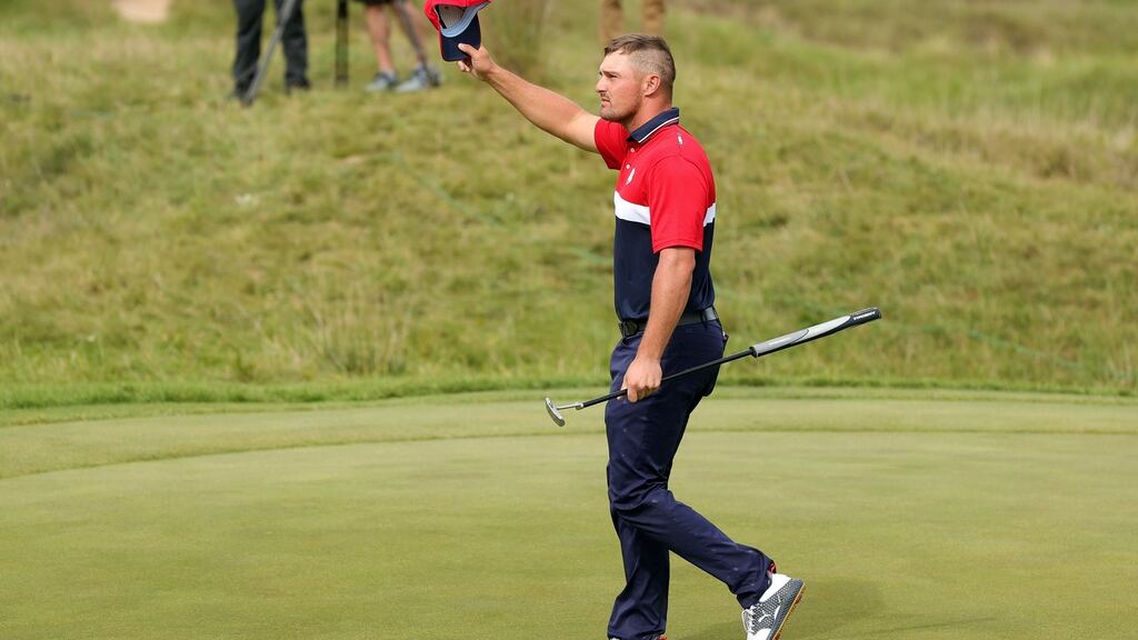 Bryson DeChambeau after winning his match against Sergio Garcia during the Ryder Cup. Photo: Stacy Revere/Getty Images