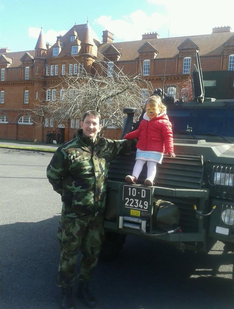 William Tierney at Cathal Brugha barracks in Dublin with his daughter Saoirse