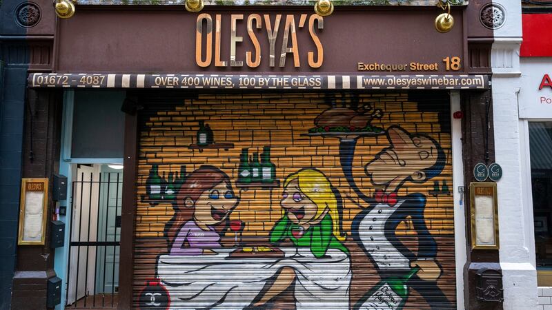 Closed restaurants: Olesya’s Wine Bar & Bistro, Exchequer St, Dublin .Photograph: Tom Honan/The Irish Times