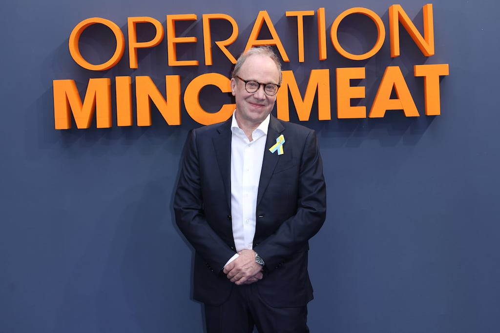 Ben Macintyre attends the UK premiere of Operation Mincemeat earlier this year. The movie, starring Colin Firth, is an adaptation of Macintyre's book about a secret British military operation from the second World War. Photograph: Tim P. Whitby/Getty Images for Warner Bros
