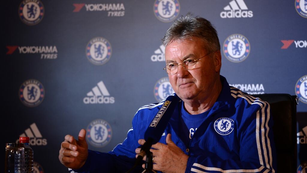 Interim Chelsea manager Guus Hiddink: “I don’t say you must be a wrestler on the pitch, but you have this physical contact.” Photograph: Tony O’Brien/Reuters