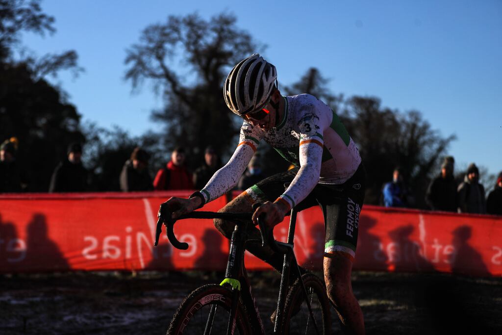 Liam O’Brien triumphed on stage one of the Eurocycles Eurobaby Junior Tour of Ireland on Monday. Photograph: Bryan Keane/Inpho