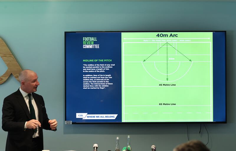 Jim Gavin giving a media briefing at Croke Park. Photograph: Bryan Keane/Inpho