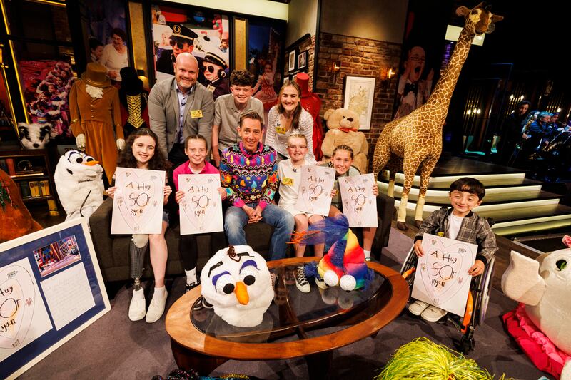 The Late Late Show: Ryan Tubridy with some Toy Show friends. Photograph: Andres Poveda/RTÉ