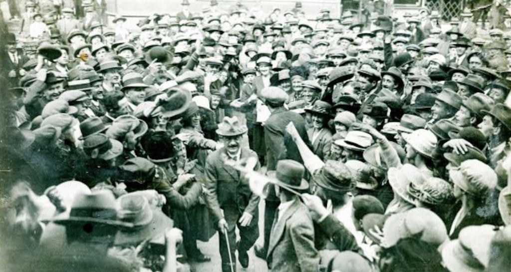 Arthur Griffith arriving at the Mansion House in Dublin on July 11th, 1921 after the truce is declared. Photograph: The National Museum of Ireland