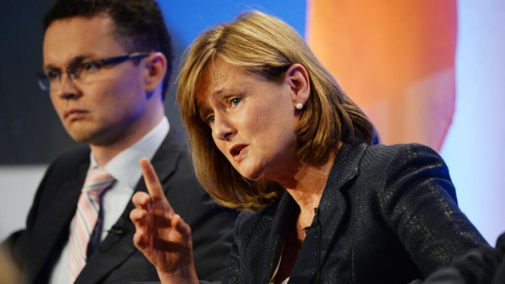 Fine Gael Senator Deirdre Clune, who is to run in the South constituency in the European elections, told the selection convention she was born with a Fine Gael membership card in her hand. Photograph: Alan Betson/The Irish Times.