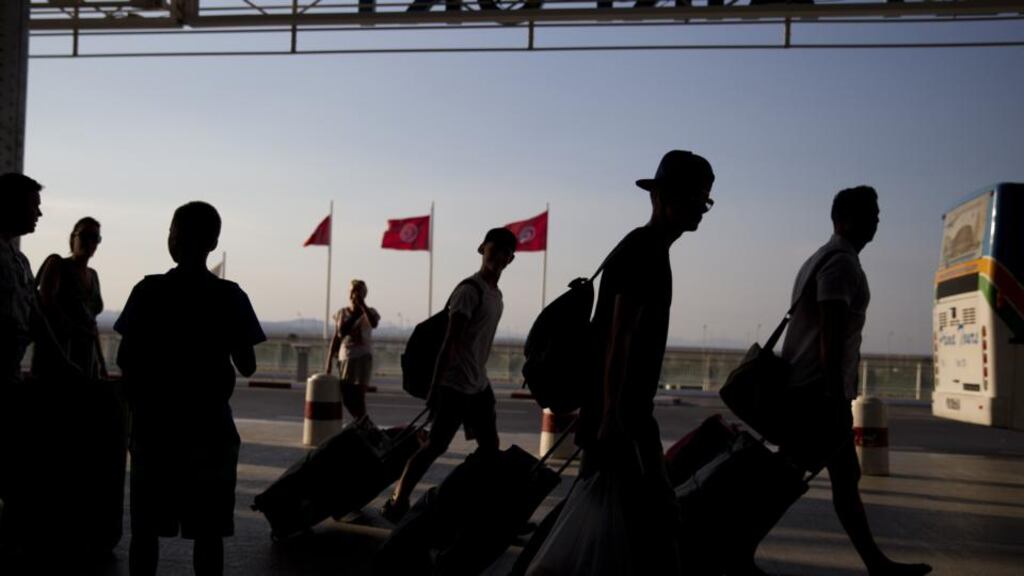Tourists ready to depart from the Enfidha International airport in Tunisia following the shooting attack in Sousse which killed 38 people. Photograph: Getty Images