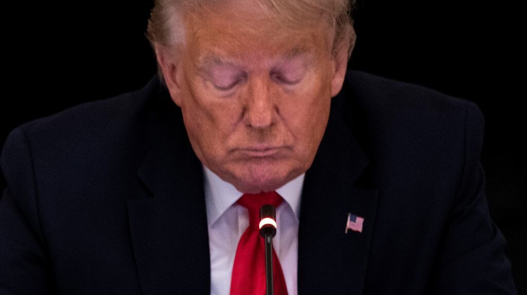 Mr Trump ‘demeaned and denigrated Theresa May and Angela Merkel during phone calls. Photograph: Doug Mills/The New York Times