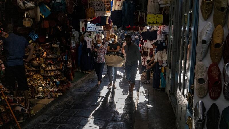 A market in the historic Medina quarter of Tunis. Photograph: Ivor Prickett/New York Times