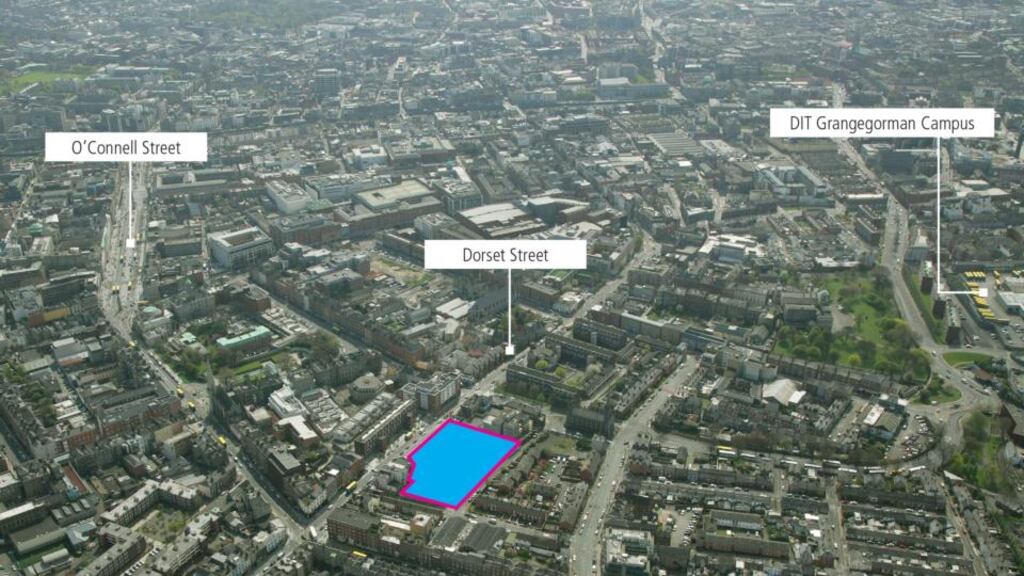 The Dorset Street site is less than 10 minutes’ walk from the planned new DIT Grangegorman campus