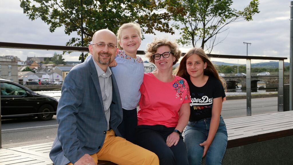 Wojciech and Monika Kostka with their children Ewa (8) and Maja (12) in Arklow. Photograph: Nick Bradshaw/The Irish Times