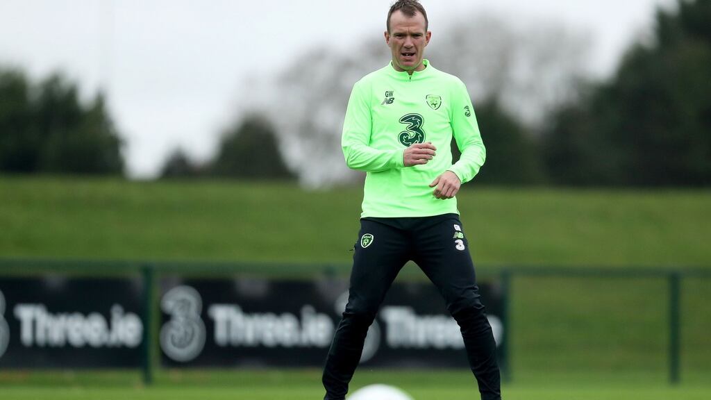 Glenn Whelan during Ireland training ahead of the friendly international against Northern Ireland. Photo: Bryan Keane/Inpho