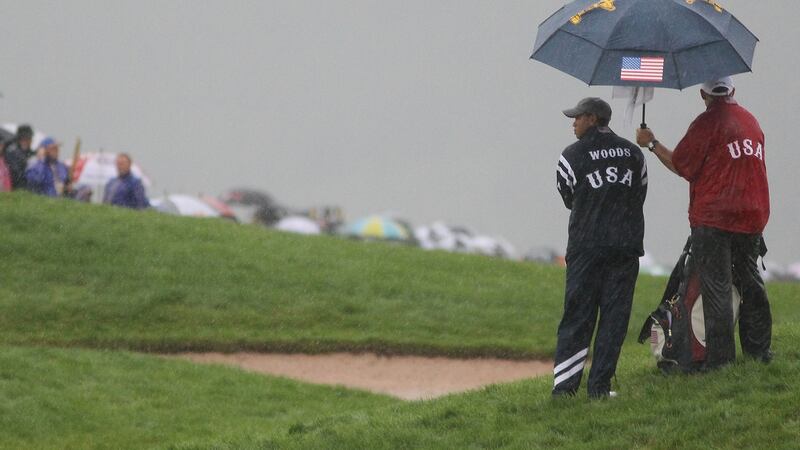 The US wet gear with their names on the back turned out to be not so waterproof. Photo: Jamie Squire/Getty Images